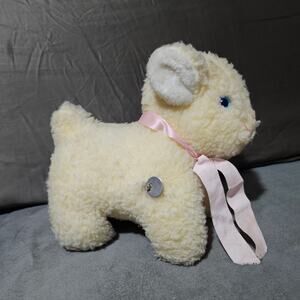 Bantam Vintage Sheep Lamb Plush Stuffed Animal Lullaby Turn key Mary had Little